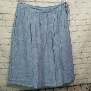 J Crew womens size 10 linen skirt fully lined 100% cotton EUC